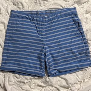 EUC GAP Khakis Boyfriend Stripe Roll Up Shorts